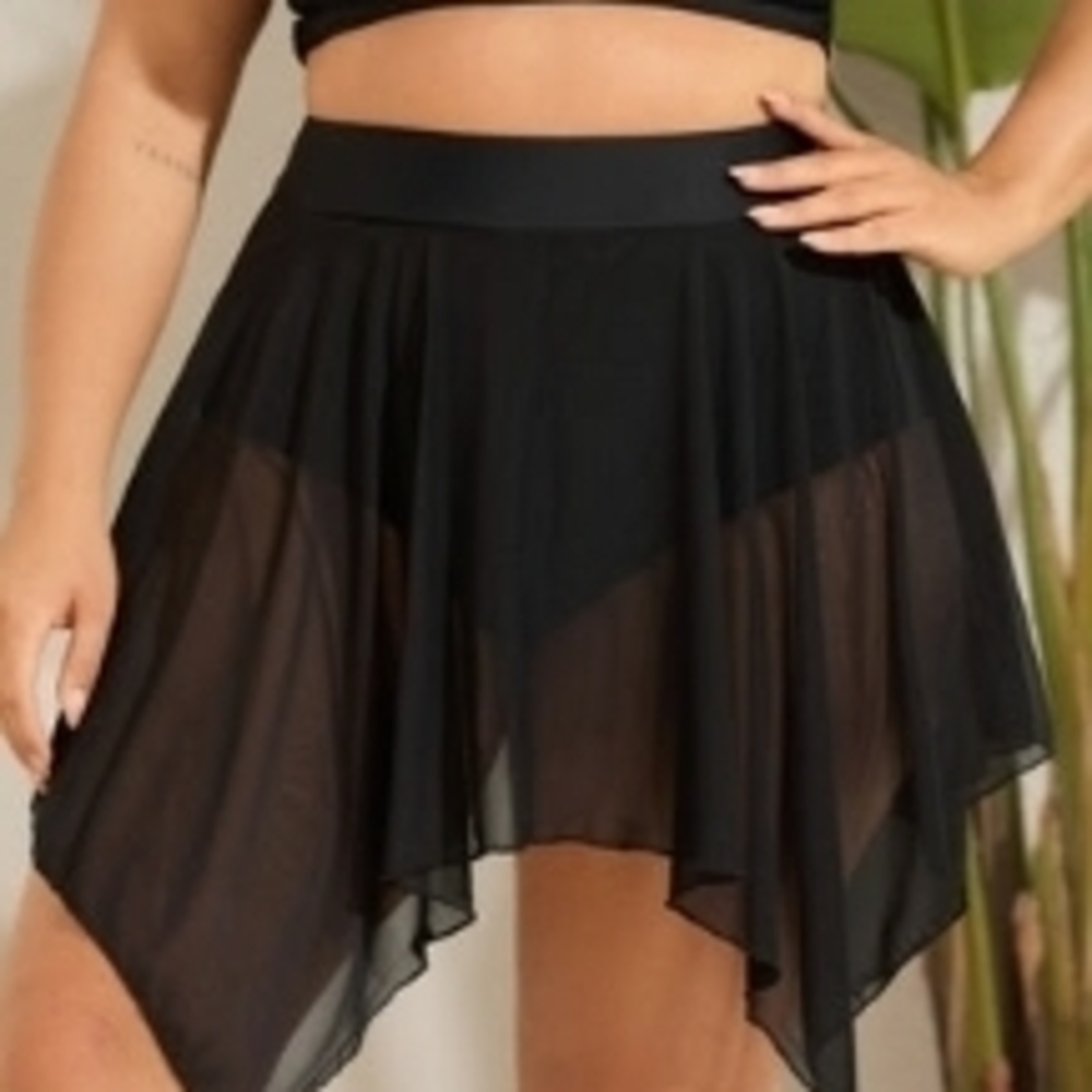 BloomChic Black Sheer Mini Skirt